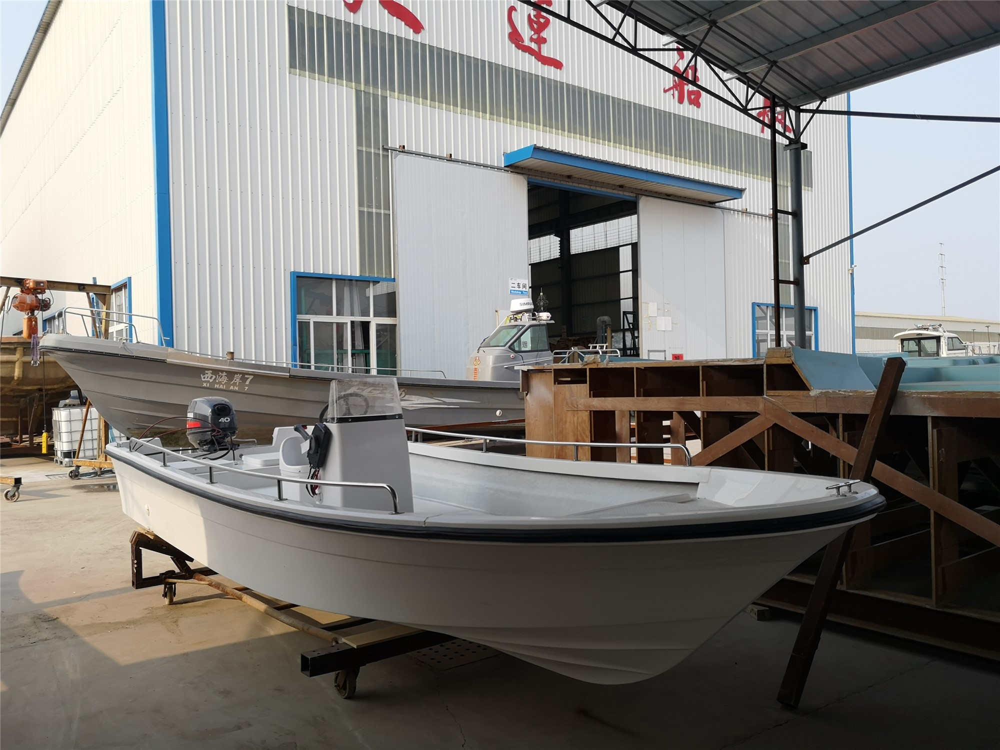 19ft Fiberglass Double Hull Panga Work Boat for Sale